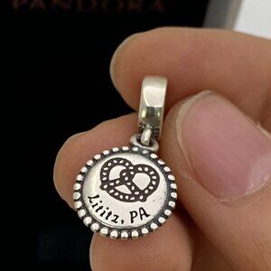 ✨🔥Pandora Lititz.PA Dangle Charm Philadelphia Pretzel Pendant S925